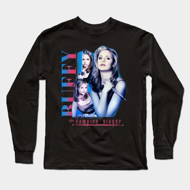 Buffy The Vampire Slayer Buffy Collage Long Sleeve T-Shirt by defreitasysou